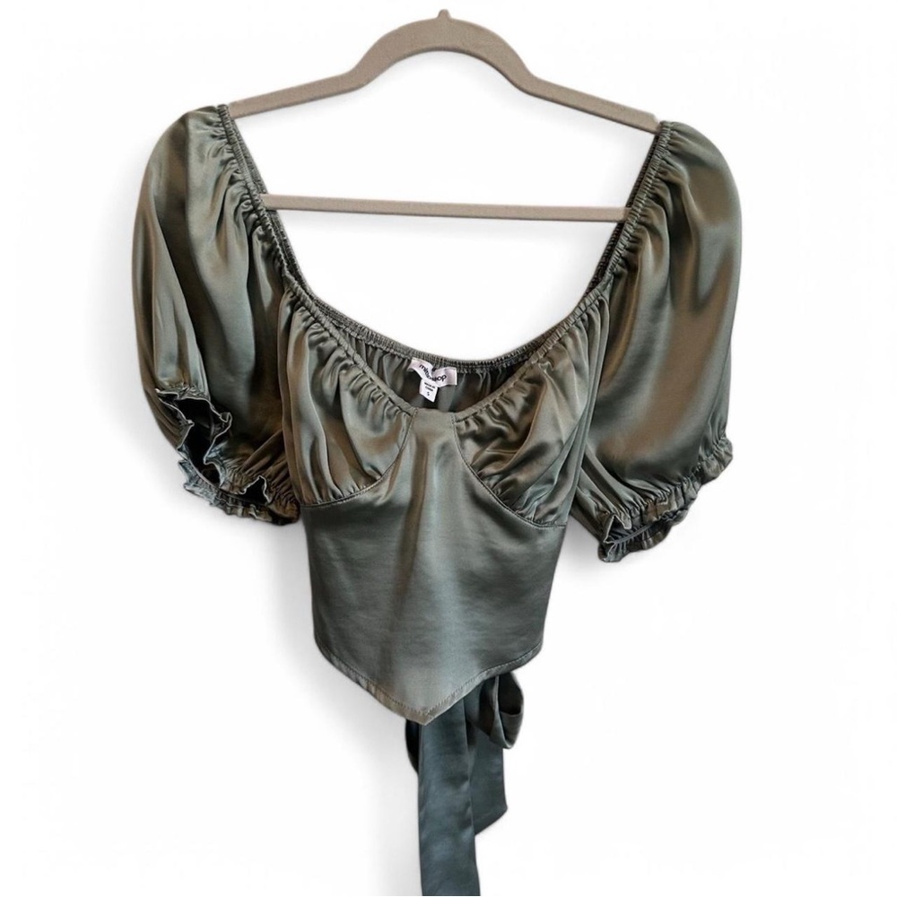 Mittoshop Satin Corset Style Crop Top